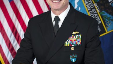 Photo of US Admiral for visit to Guyana