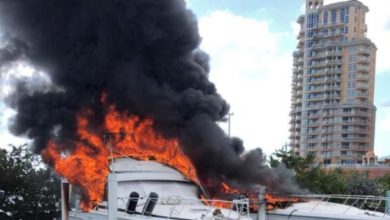 Photo of Million-dollar yachts destroyed by fire in Trinidad