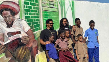 Photo of Bob Marley’s sons donate tablets to Trench Town students