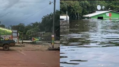 Photo of Kwakwani floodwaters rising again