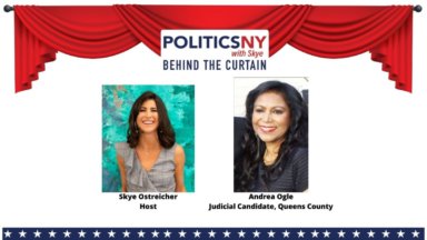 Photo of PoliticsNY with Skye Behind the Curtain with Andrea Ogle, judicial candidate, Queens County Court