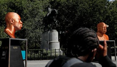 Photo of Floyd monument lures tourists to Seeinjustice in square