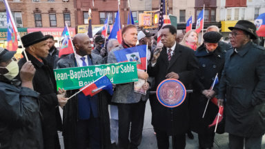 Photo of Brooklyn street co-named in honor of Haitian pioneer, founder of Chicago