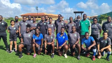 Photo of Referees ready for GFF year-end tournaments following training