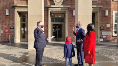 Photo of Richards sworn in for full term as Queens Borough Prez
