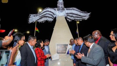 Photo of Harpy Eagle monument commissioned