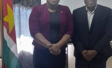 Photo of Guyana’s Director of Sport Ninvalle  meets with Suriname counterpart