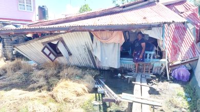 Photo of Corentyne house collapses with bedridden man, wife