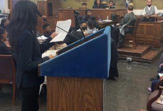 Photo of Harlem Village Academy students perform first-ever mock trial