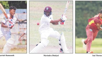 Photo of Four Guyanese in CWI Under-19 encampment