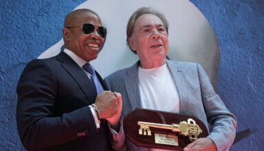 Photo of Adams awards Key to the City to Broadway legend Lord Andrew Lloyd Webber