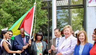 Photo of History making Guyana flag raising at Hempstead Town Hall commemorates 57th Anniversary of Independence