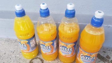 Photo of Several batches of Guzzler Citrus Punch Drink being recalled