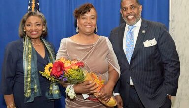 Photo of Sen. Kevin Parker honors Mildred Marie Lovell as woman of distinction