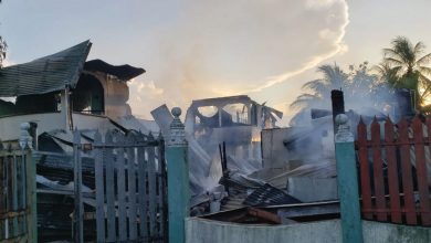 Photo of Eight homeless after fire guts two Rosignol houses