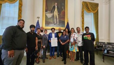 Photo of Jamaican entertainment maverick Garfield ‘Chin’ Bourne receives citation from Mayor Eric Adams