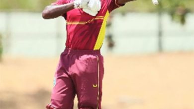 Photo of Sealy, Edward  unable to stop WI U19 defeat in opener
