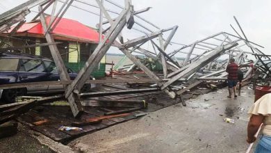Photo of Section of Bartica stelling shed collapses after heavy winds