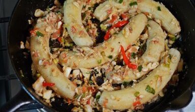 Photo of Green Fig (cooking banana) with Saltfish