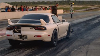 Photo of Peter Daby’s Mazda RX-7 clocks fastest time – -at GMR&SC’s 1320 Heat
