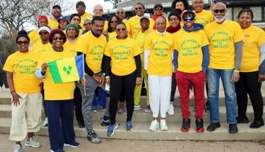 Photo of Vincies participate in Walk-a-Thon to aid Penn Relays initiative