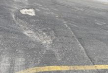 Photo of Flaws visible on Robb St bridge after repairs