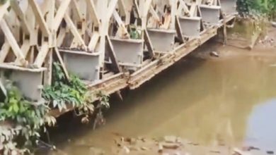 Photo of Coldingen Bridge under repairs