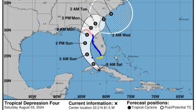 Photo of Florida in path of potential tropical storm heading across Gulf Coast