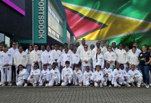 Photo of ISKF Team Guyana in London for ISKF 4TH ShotoCup World Tournament