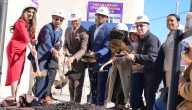 Photo of Adams breaks ground on major renovation of Queens Public Library’s Hollis Library