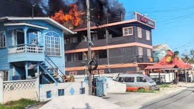 Photo of Fire engulfs rooftop of Fireside Suites in Kitty