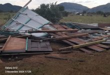 Photo of Karasabai homes destroyed by strong winds