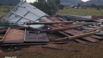 Photo of Karasabai homes destroyed by strong winds