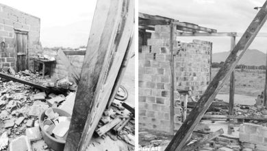 Photo of Around 17 houses wrecked by winds at Karasabai