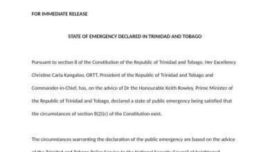 Photo of Trinidad declares state of emergency