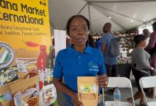 Photo of Eighty Guyanese exhibitors at Barbados Agrofest