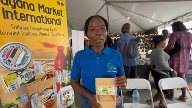 Photo of Eighty Guyanese exhibitors at Barbados Agrofest