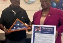 Photo of Persaud honors Ronnie McNair with NYS Senate 2026 Veterans’ Hall of Fame Award